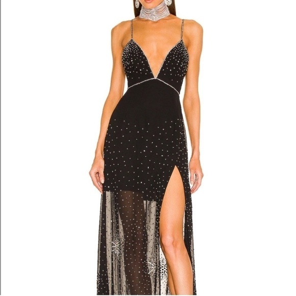 Dundas x REVOLVE Nova Embellished Gown in Black & Silver - Picture 11 of 11